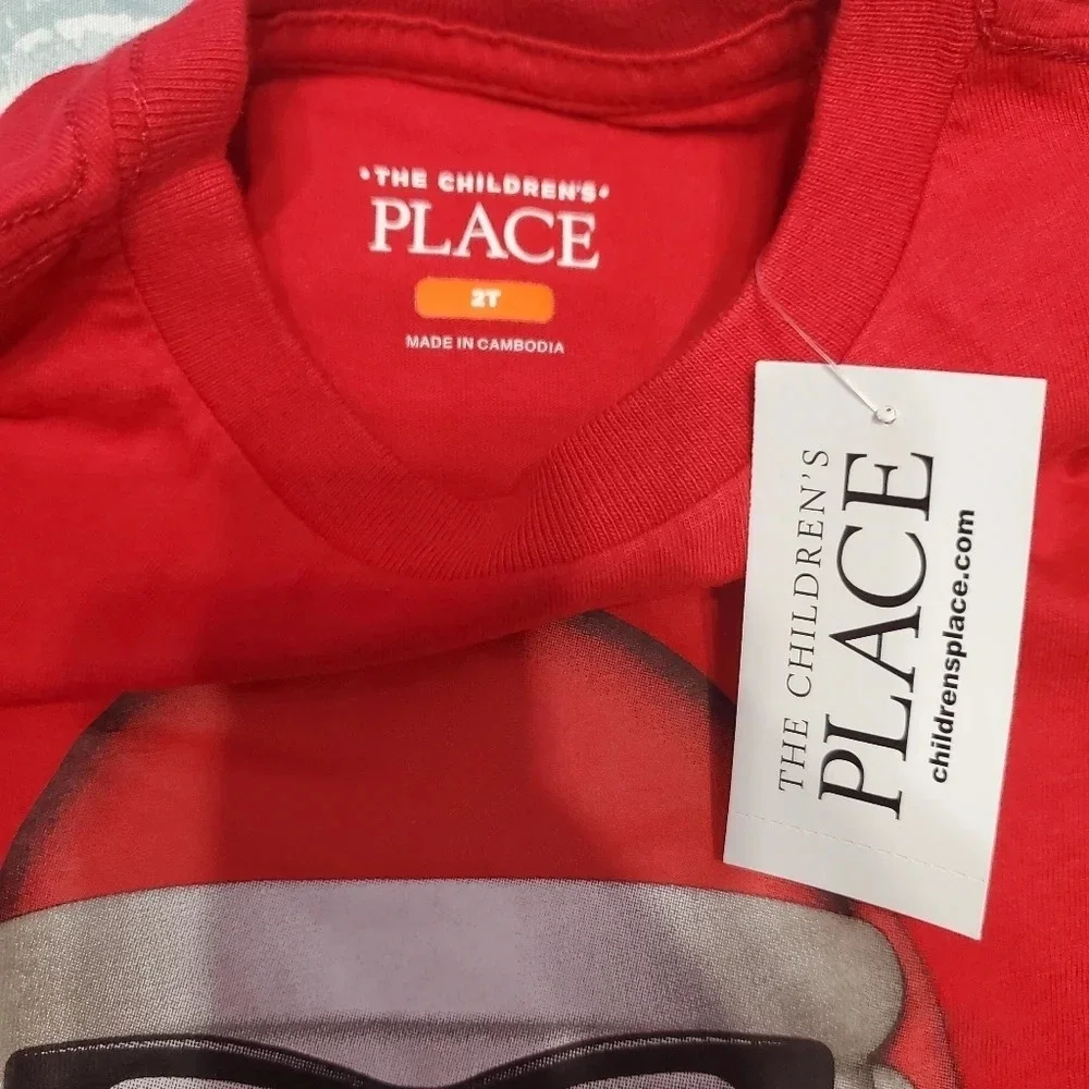 NWT The Children's Place Toddler Boy Santa Emoji Shirt Top 2T